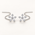 Ladies Thread Earrings with Floral Motif
