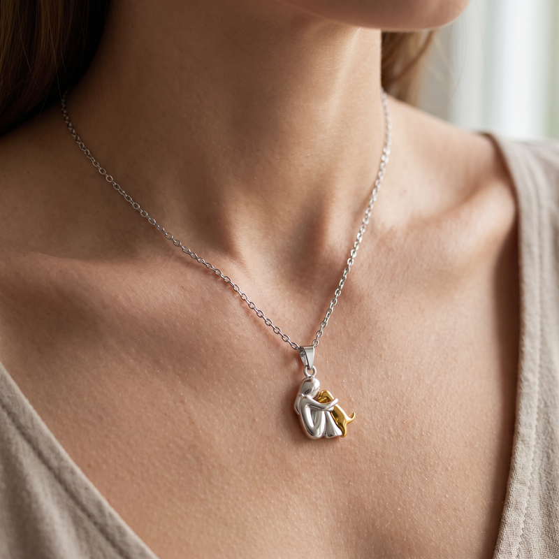 Neko Necklace with Dog and Owner Pendant