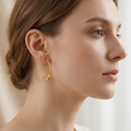 Riham Hoop Earrings with Dachshund Design