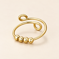 Women Adjustable Fidget Ring with Four Movable Beads