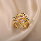Women's Adjustable Statement Ring with Geometric Claw Design
