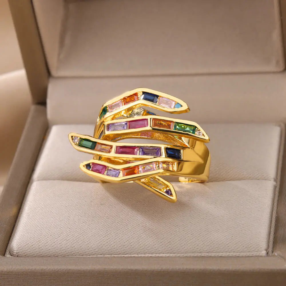 Women's Adjustable Statement Ring with Geometric Claw Design