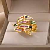 Women's Adjustable Statement Ring with Geometric Claw Design