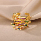 Women's Adjustable Statement Ring with Geometric Claw Design