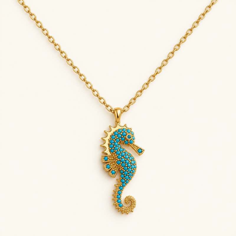 Necklace for Women Featuring a Seahorse Pendant with Oceanic Inspiration