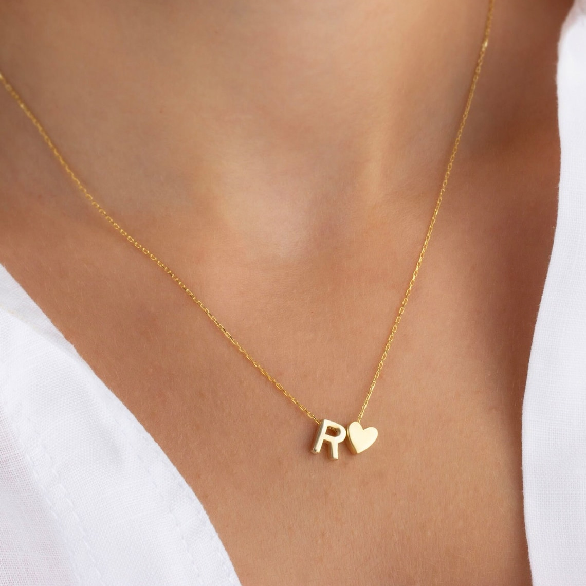 Heart-Shaped Initials Necklace