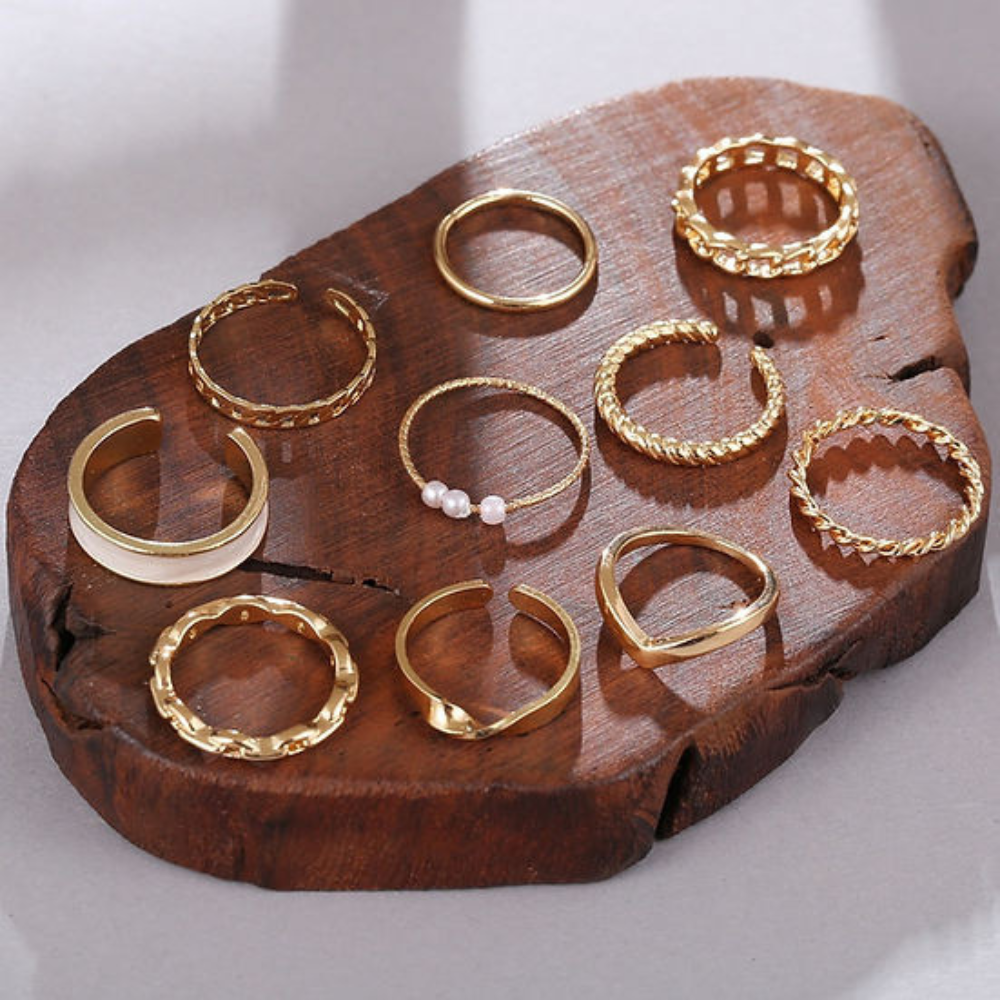 10 Pieces Fashion Rings - Mix and Match Rings