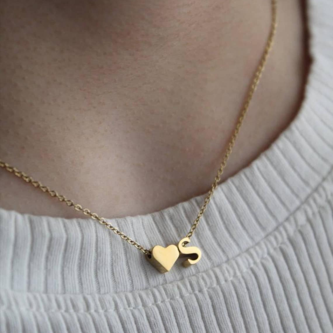Heart-Shaped Initials Necklace
