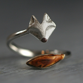 Adjustable Fox Face Ring