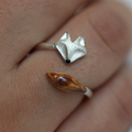 Adjustable Fox Face Ring