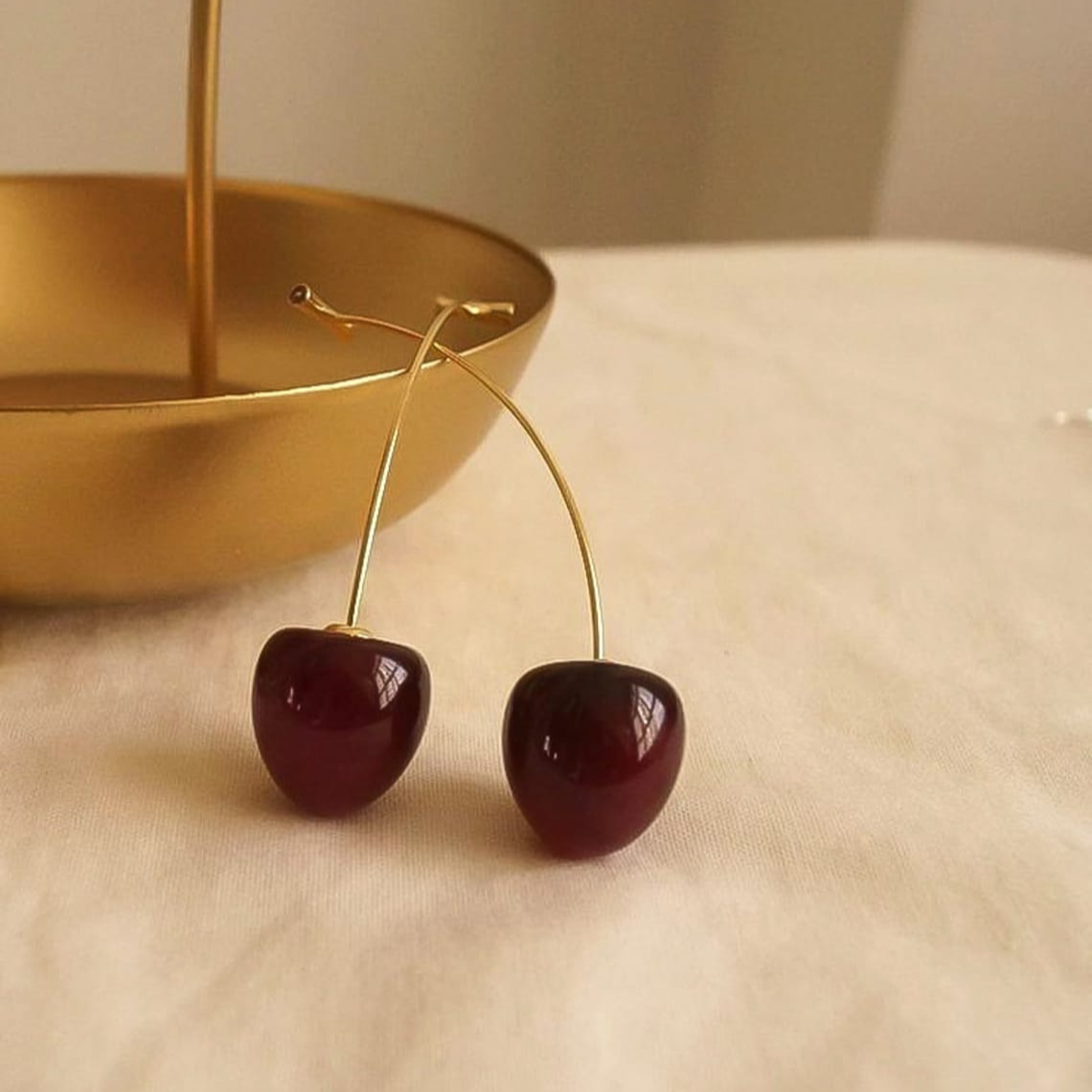 Dark Cherry Long Drop Earrings
