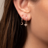Star and Moon Huggie Earrings