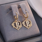Women's Heart Hoops Highlighting Initial and Floral Details