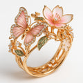 Women's Butterfly Ring with Decorative Stone Details