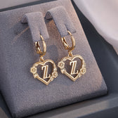 Women's Heart Hoops Highlighting Initial and Floral Details