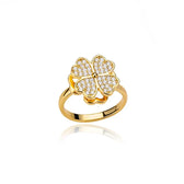 Dazel Spinning Four Leaf Clover Ring