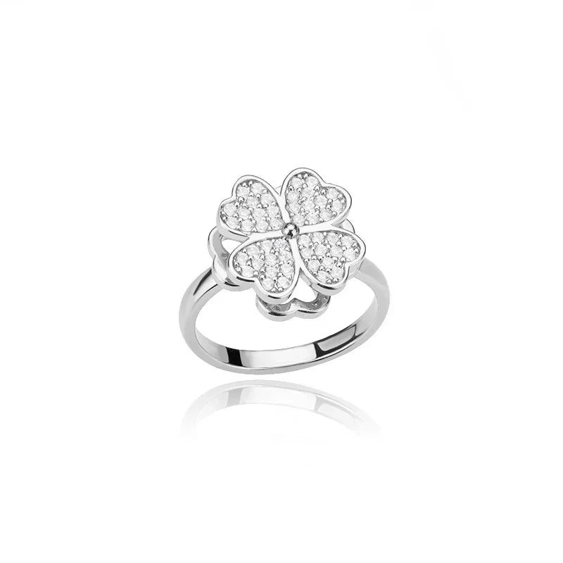 Dazel Spinning Four Leaf Clover Ring