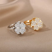 Dazel Spinning Four Leaf Clover Ring