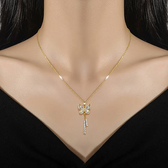 Women's Butterfly Necklace with Hanging Stone Accents