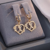 Women's Heart Hoops Highlighting Initial and Floral Details