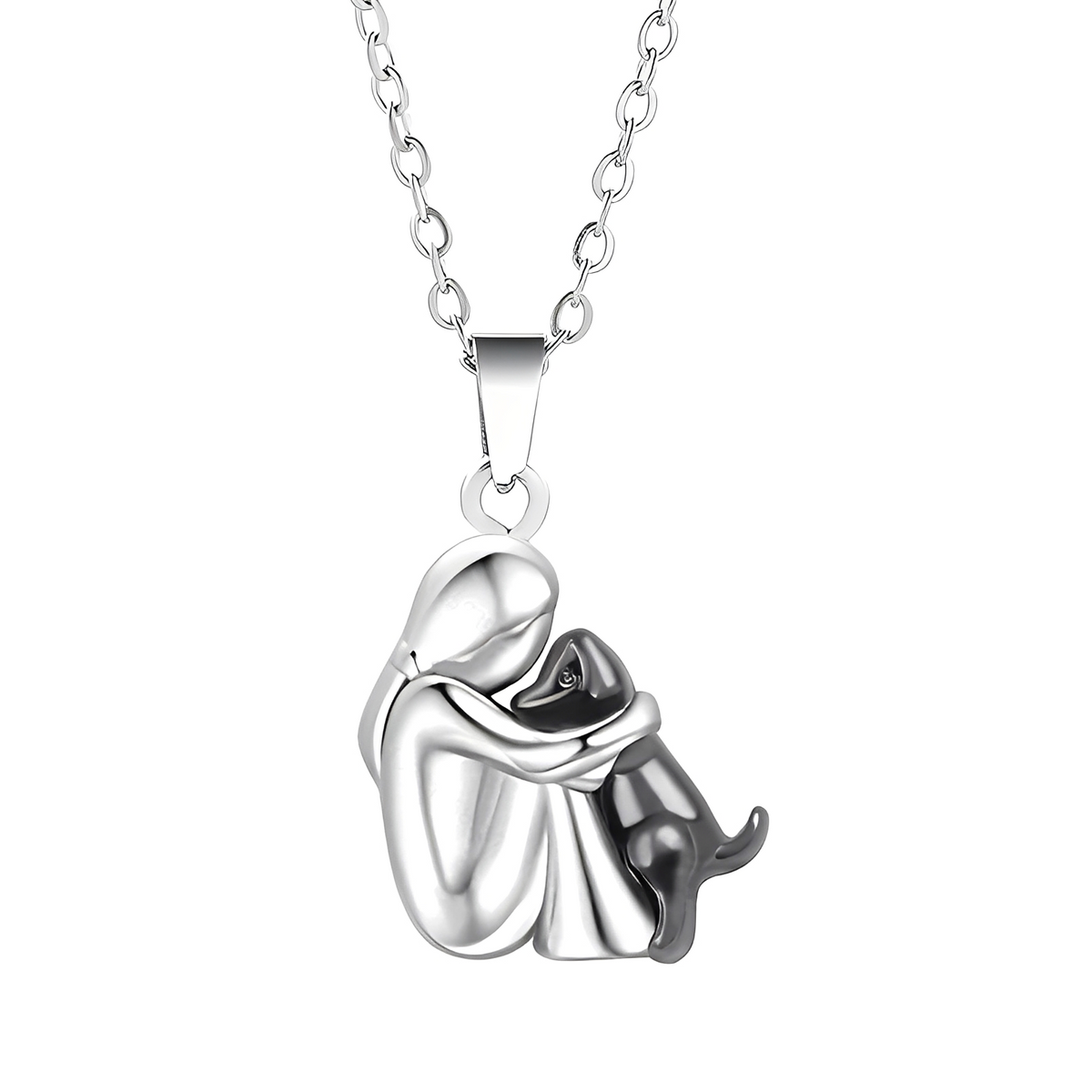 Neko Necklace with Dog and Owner Pendant