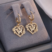 Women's Heart Hoops Highlighting Initial and Floral Details