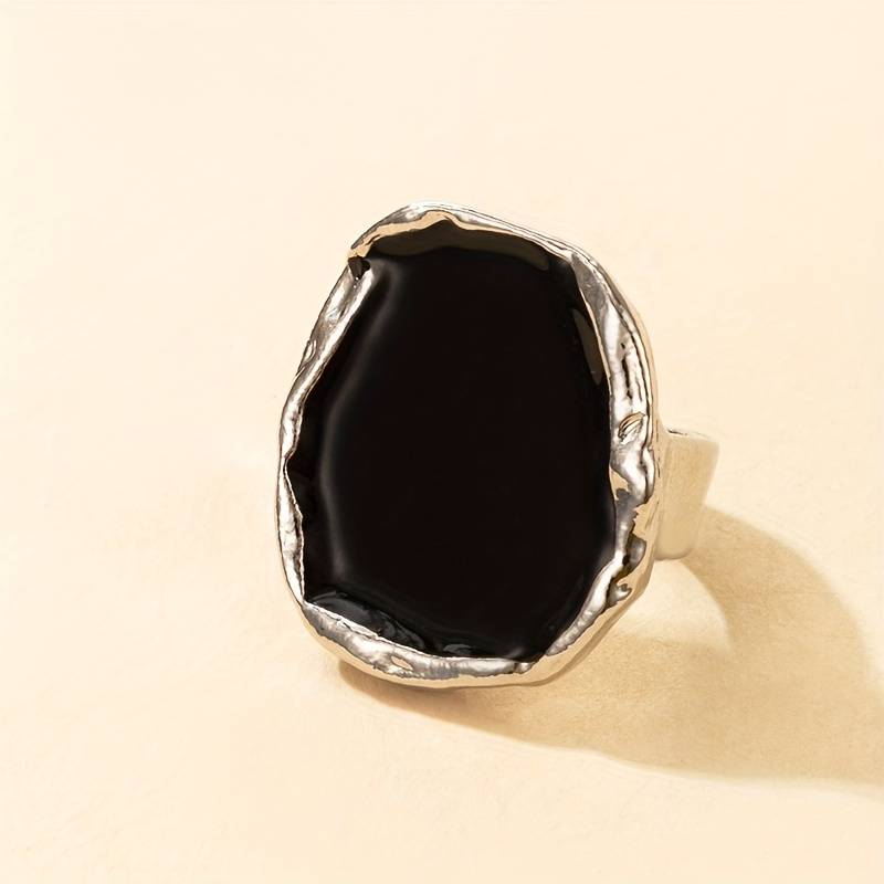 Oversized Vintage Black Ring