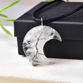 Women Necklace with Tree of Life and Moon Pendant