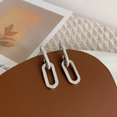 Women's Stud Earrings with Double Loop Design and Stone Accents
