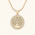 Women's Necklace with Tree of Life Pendant and Round Design