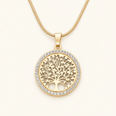 Women's Necklace with Tree of Life Pendant and Round Design
