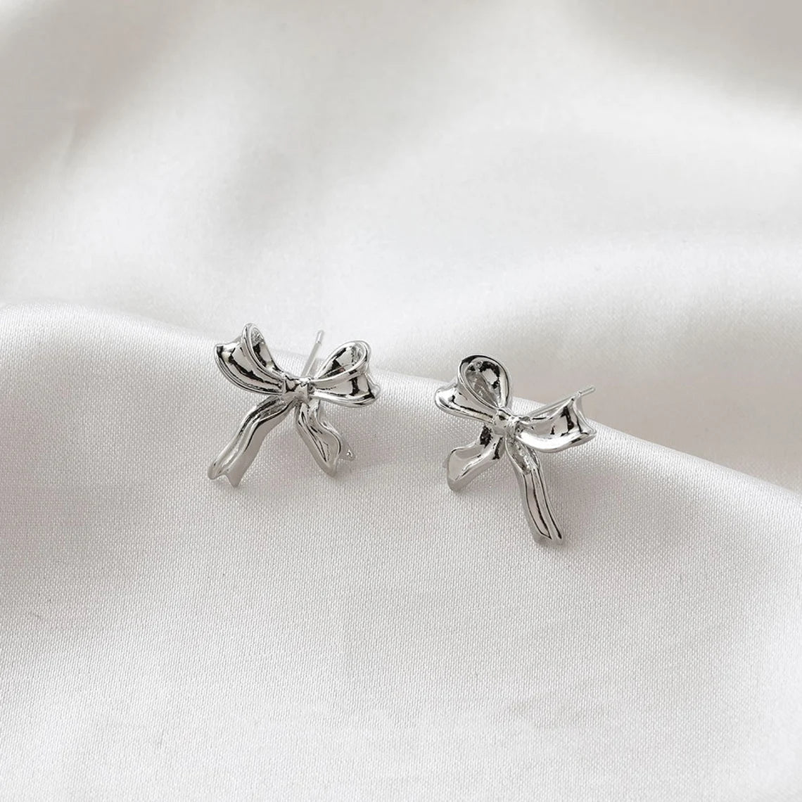 Bow Button Earrings