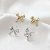 Bow Button Earrings
