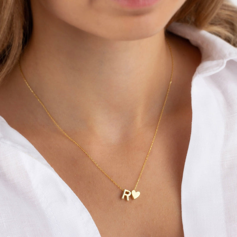 Heart-Shaped Initials Necklace