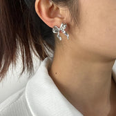 Bow Button Earrings
