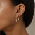Star and Moon Huggie Earrings