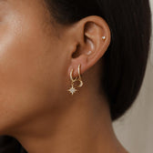 Star and Moon Huggie Earrings