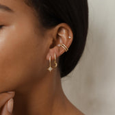Star and Moon Huggie Earrings
