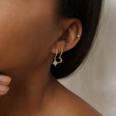 Star and Moon Huggie Earrings