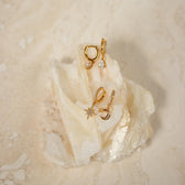 Star and Moon Huggie Earrings