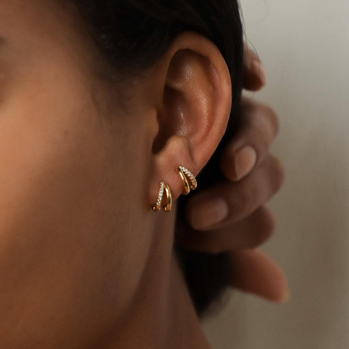 Duo Huggie Earrings