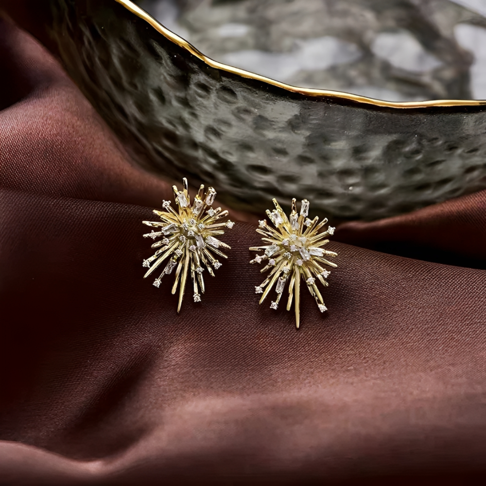 Women's Firework Earrings with Ray-Inspired Style