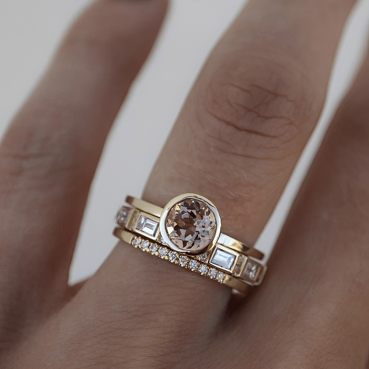 Women's Ring Set with Stylish Stone Details