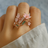Women's Butterfly Ring with Decorative Stone Details