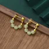 Women's Earrings with Round Pearl Design