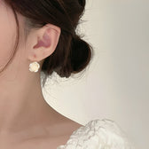 Women's Earrings with Rose Pendant - Pair