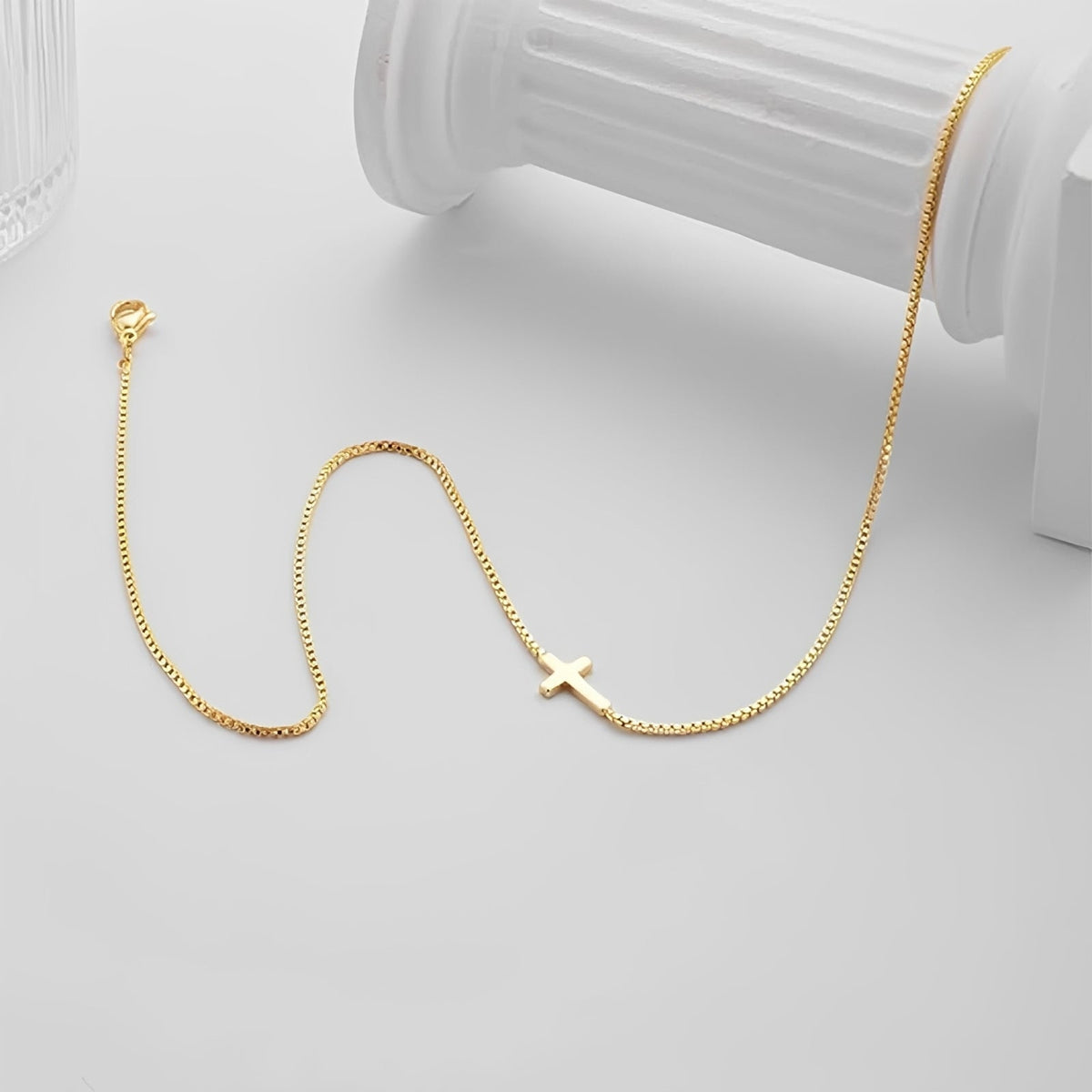 Aurora Necklace with Small Cross Pendant