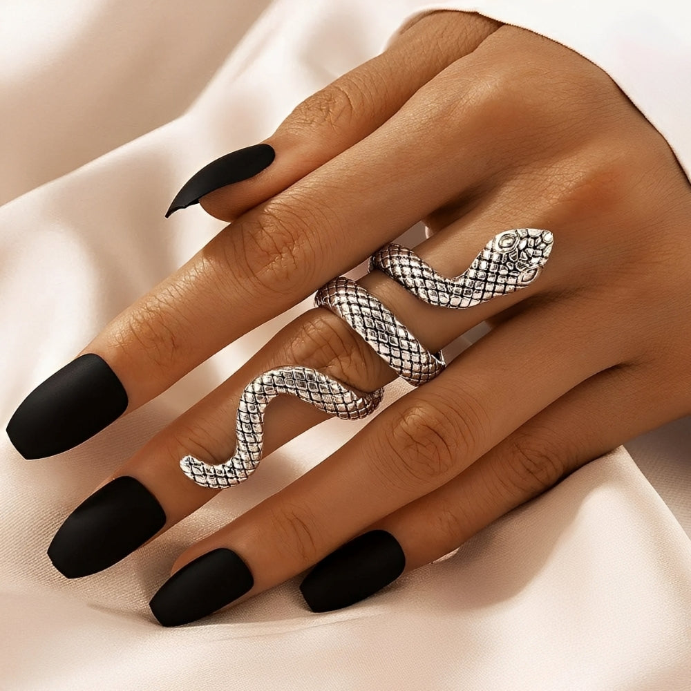 Women's Adjustable Snake Ring with Twisted Style