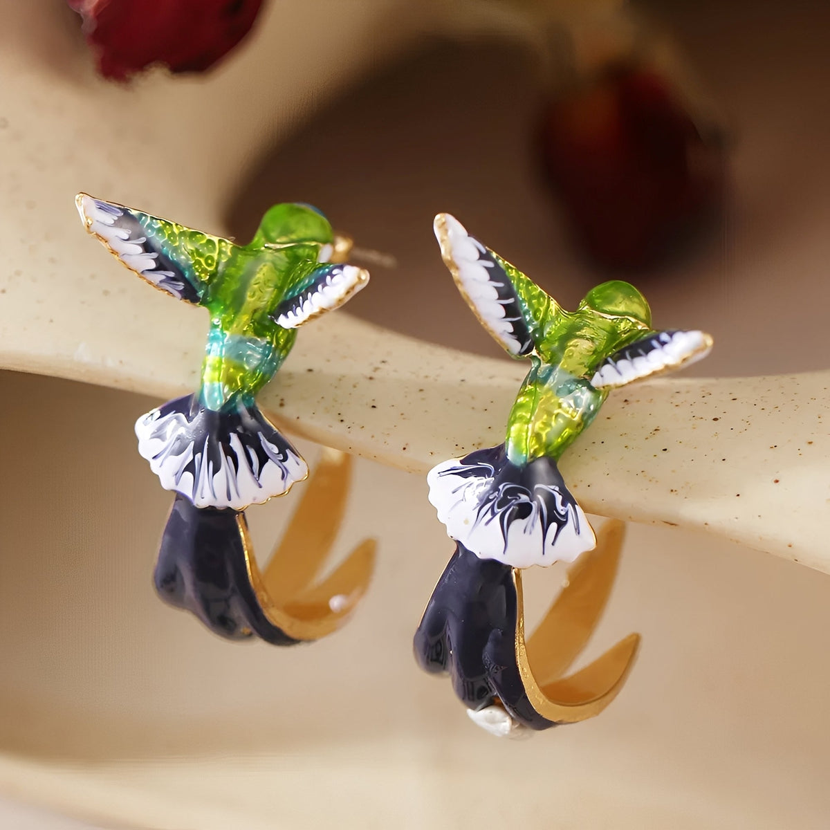 Wendy Vintage Hummingbird Hoops