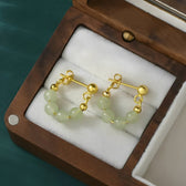 Women's Earrings with Round Pearl Design